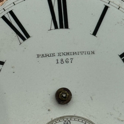 44mm Antique Paris Exhibition 1867 Key Wound Pocket Watch Movement PARTS REPAIR