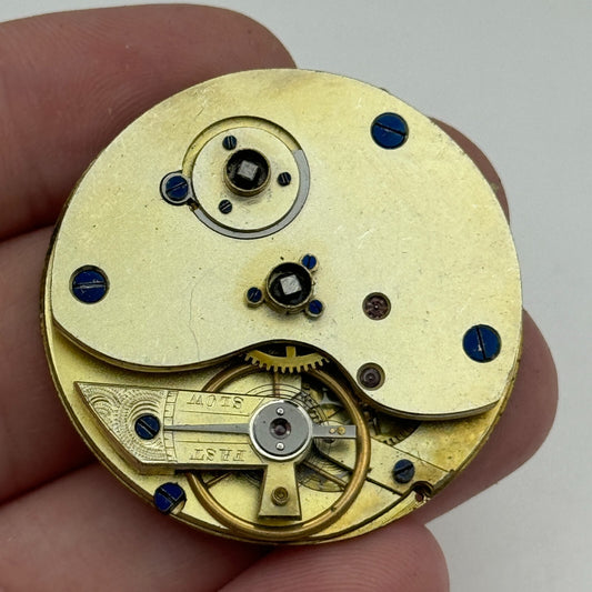 38.5mm Antique Unidentified Key Wound Pocket Watch Movement PARTS SPARES REPAIRS