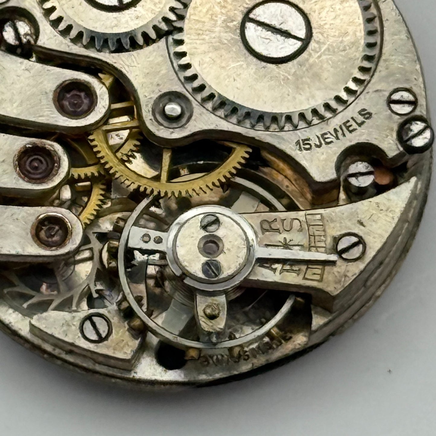 Buren 15 Jewels Trench Watch Movement Manual Wind Vintage Parts Repair 23.5mm