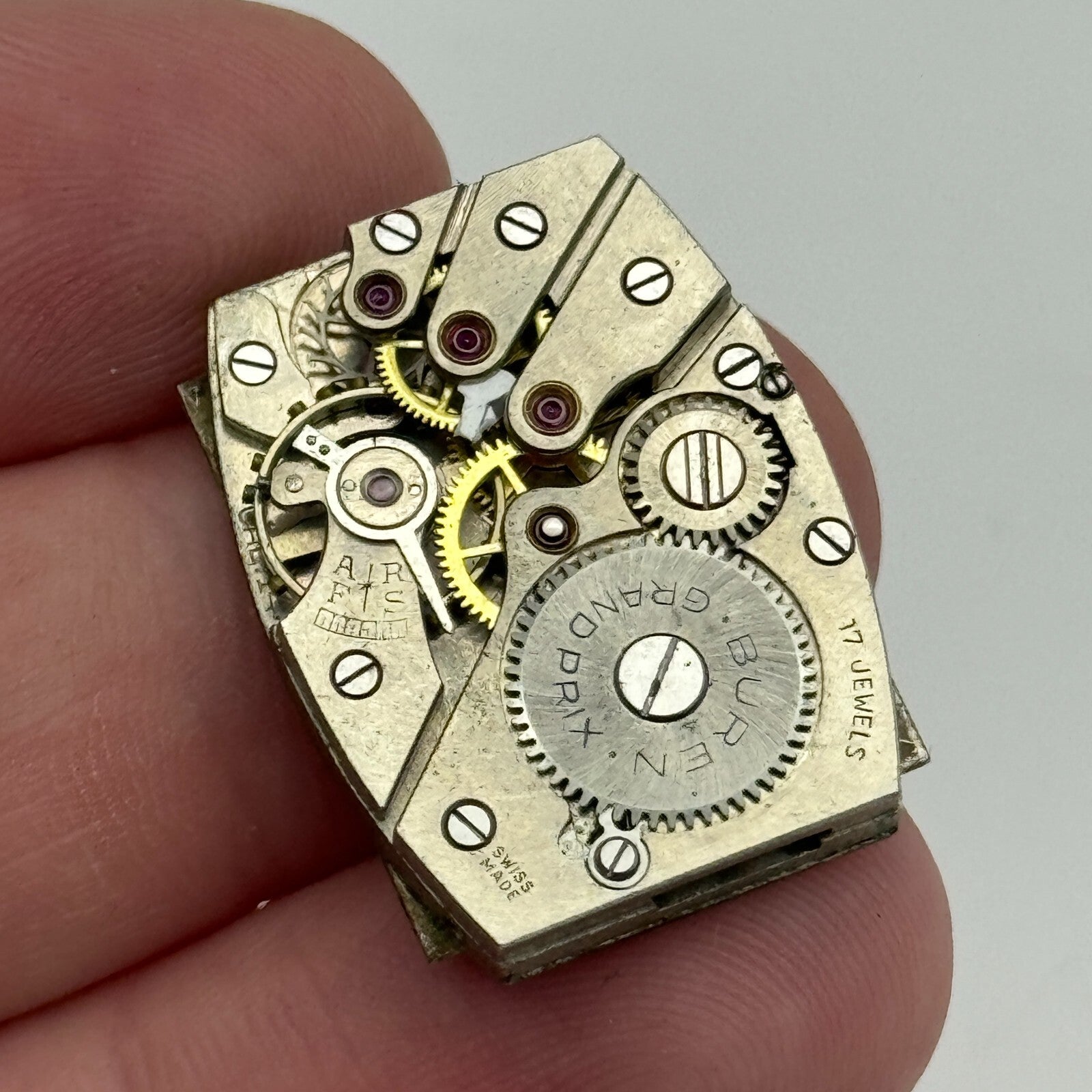 20mm Buren Grand Prix Cal 14 Tank Tonneau Manual Wind Swiss Watch Movement PARTS