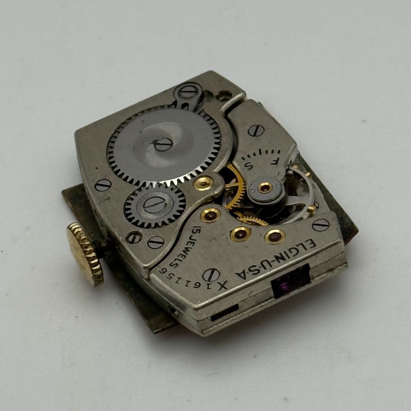 1939 Vintage 15/0s Elgin 536 Model 1 American Watch Movement PARTS REPAIR