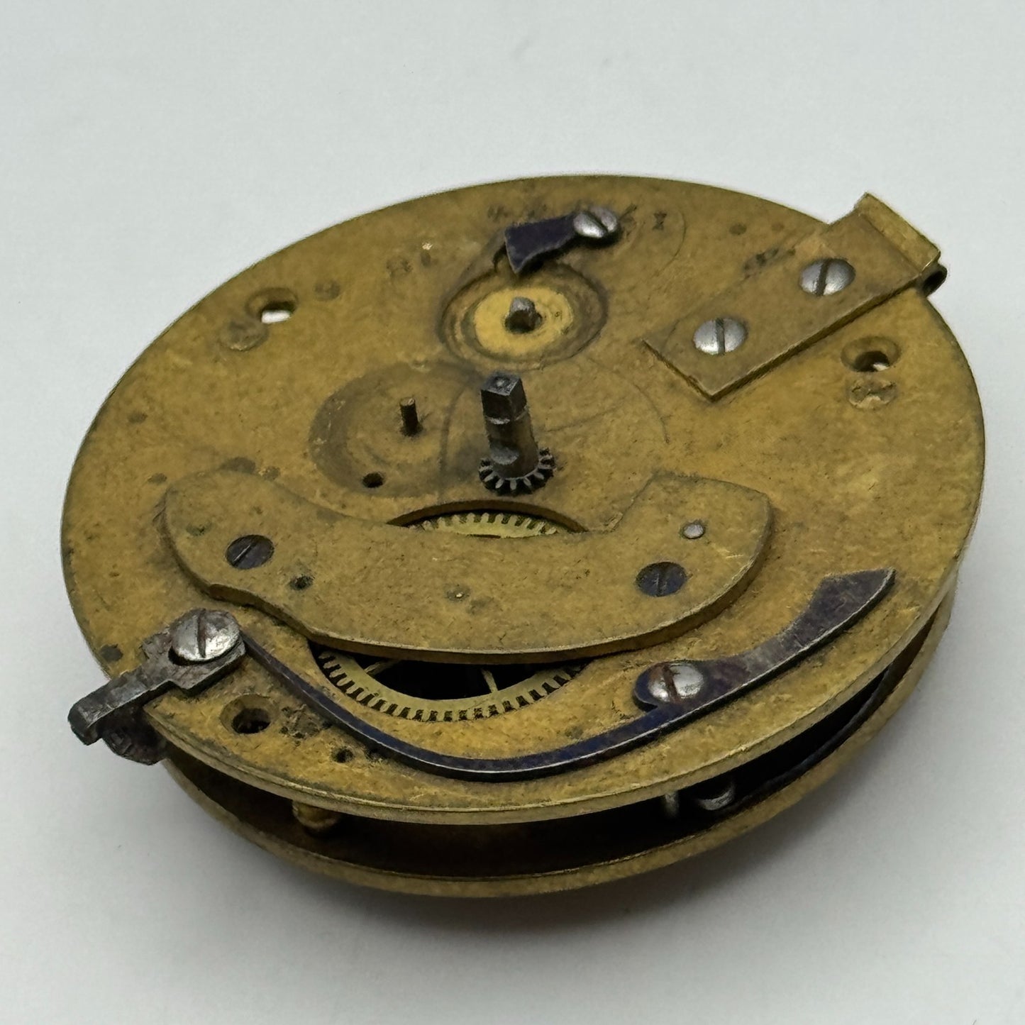 Fusee Pocket Watch Movement Antique English Wolverhampton Parts Repair 44.8mm