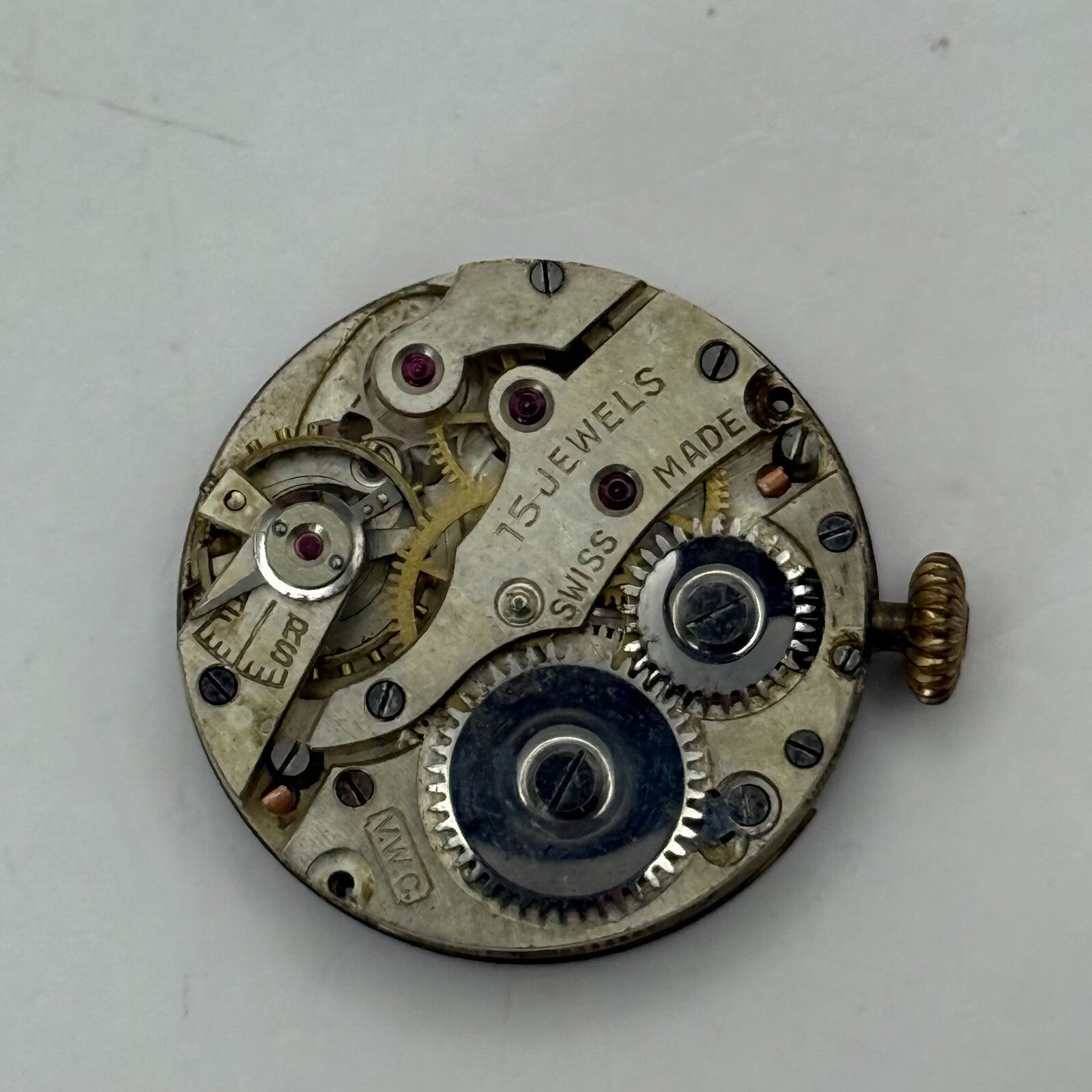 23.6mm Vintage Williams Twickenham V.W.C Trench Watch Movement Manual Wind PARTS