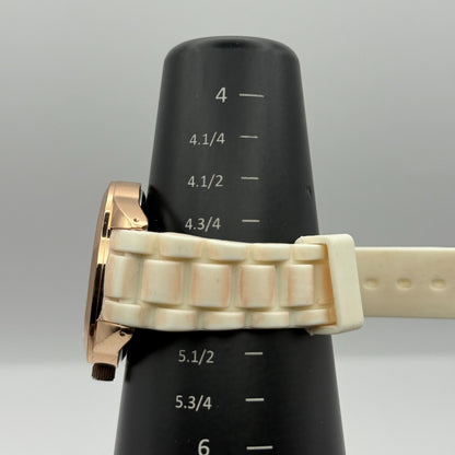 Henley Ladies Quartz Watch White Dial Rose Gold Tone Case Japan Working 40mm