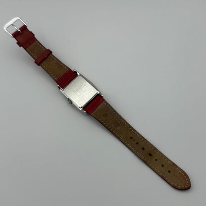 Armitron Now Ladies Quartz Watch Black Dial Red Leather Strap Japan Working 27mm