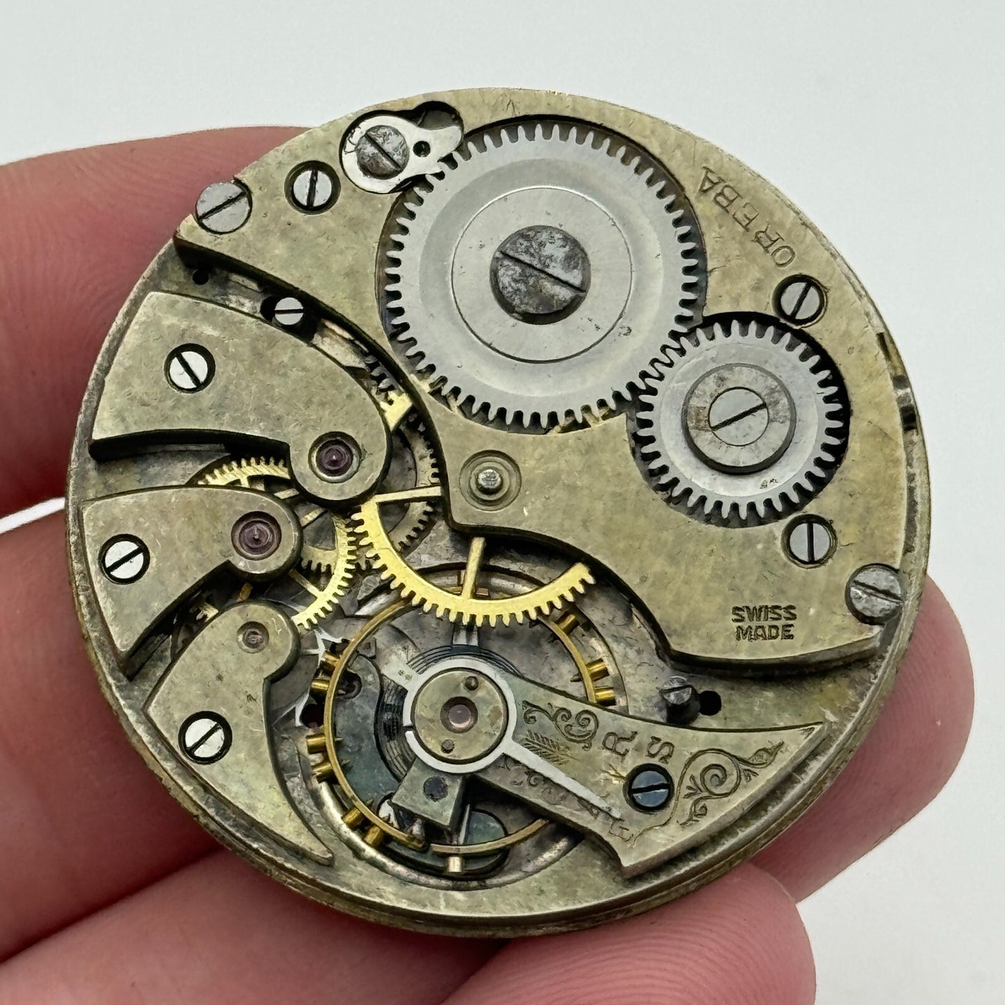 43mm Oreba Swiss Made Vintage Pocket Watch Movement PARTS SPARES REPAIR