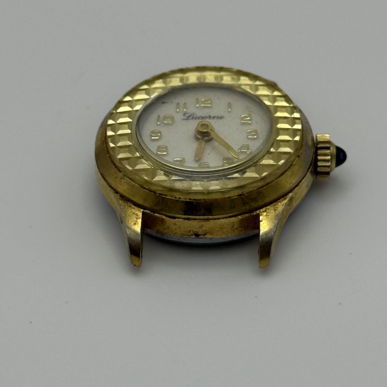 25mm Running Vintage Lucerne Diamond Tooled Swiss Gold Plated Manual Wind PARTS