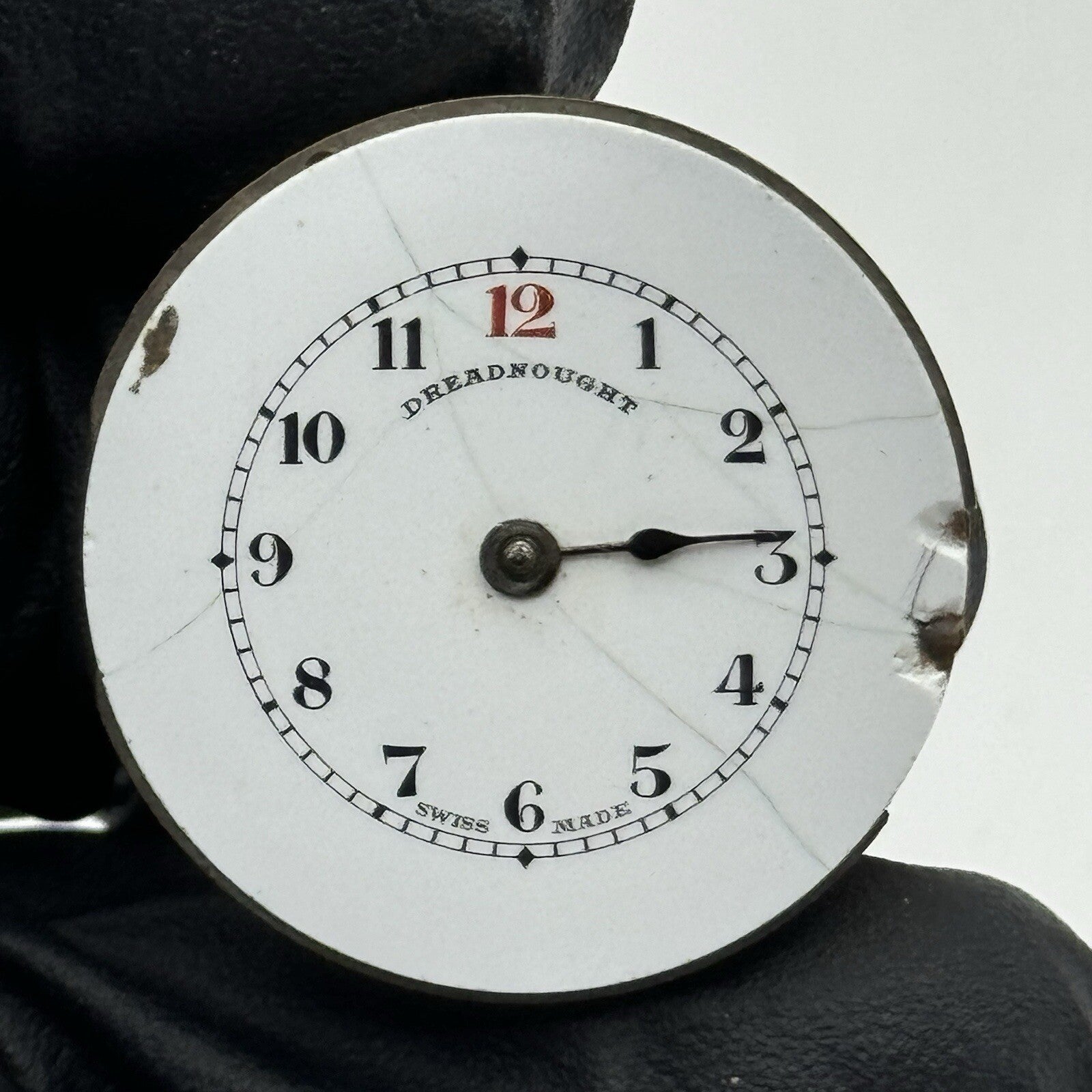 24.9mm Military Dial Dreadnought Watch Movement Swiss Parts Repair Restore