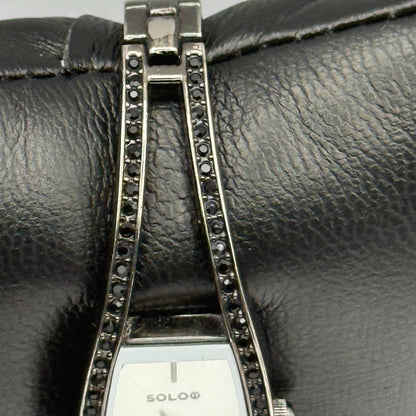 Solo Ladies Quartz Watch Silver Dial Crystal Accents Bracelet Working 20mm