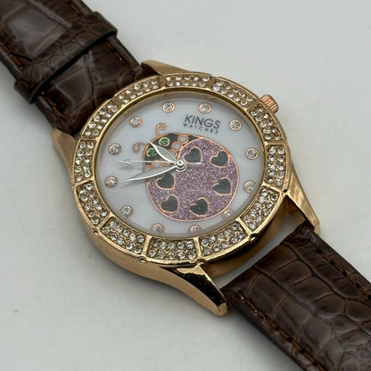 39mm Working Kings Jewelled Lady Bird 6544-3 Quartz Watch 9 Inches New Battery