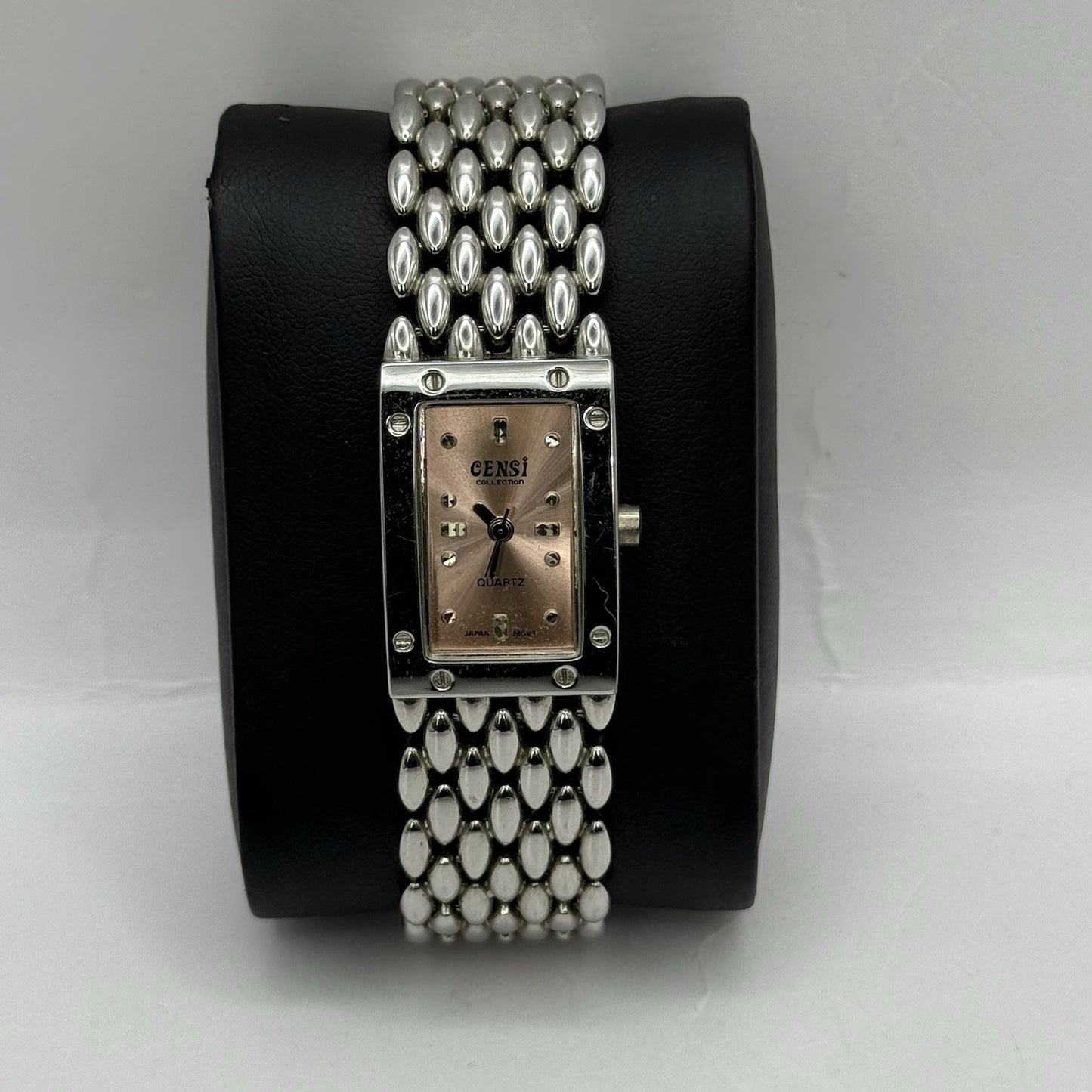 19mm Working Ladies Censi Collection Silver Tone Japan Quartz Watch 6.75 Inches