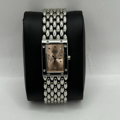 19mm Working Ladies Censi Collection Silver Tone Japan Quartz Watch 6.75 Inches