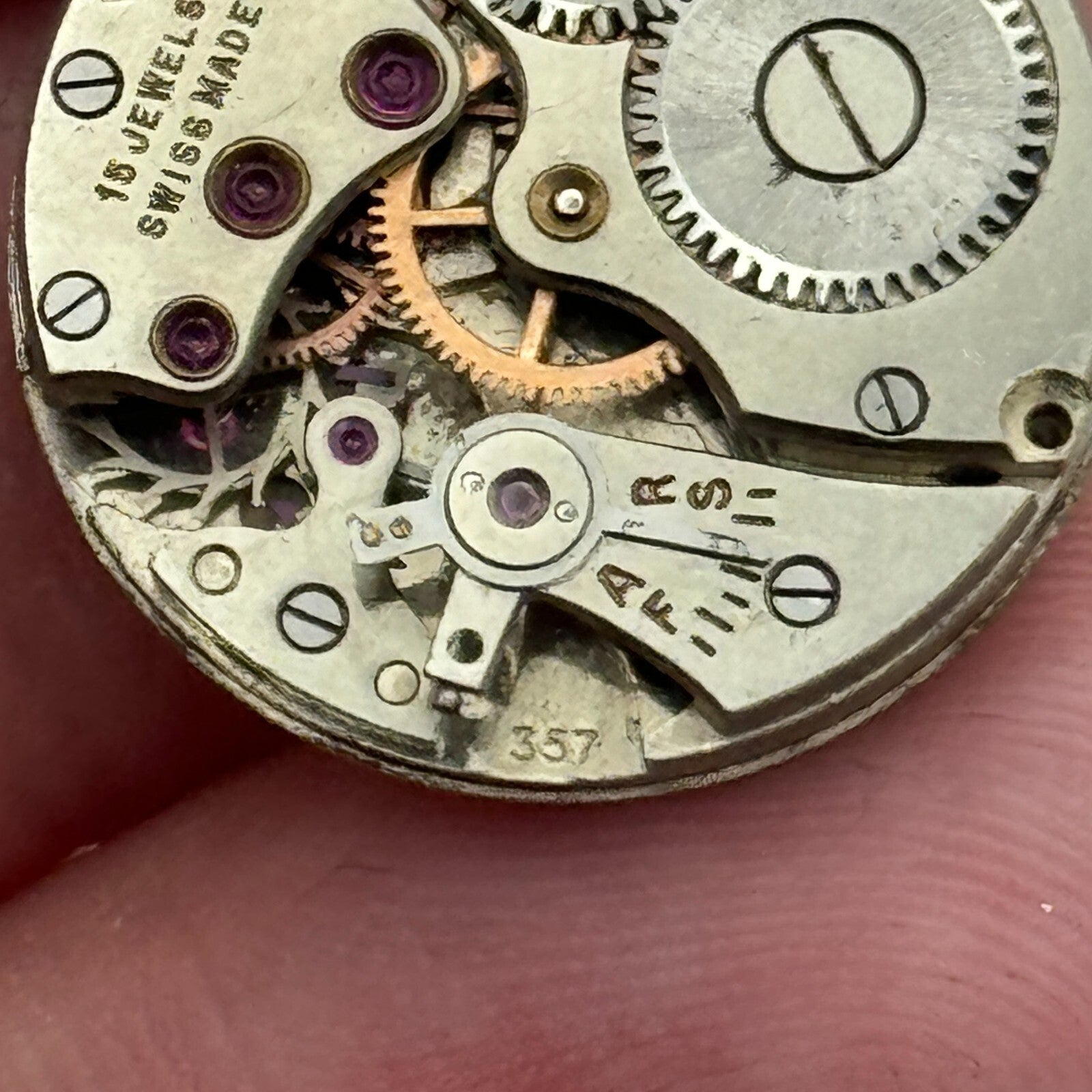 19.7mm H Samuel Acme Lever Cal 357 Manual Wind Swiss Watch Movement PARTS REPAIR