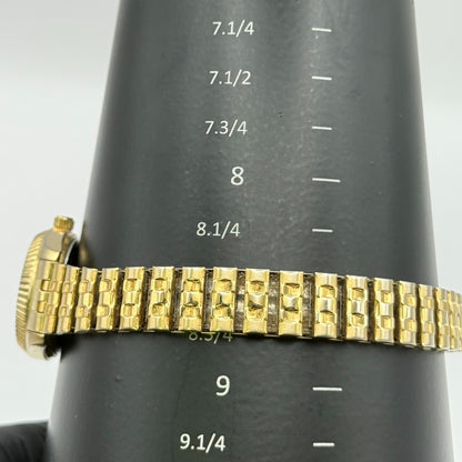 Focus Ladies Quartz Watch Gold Tone Expandable Band Steel Working 25mm