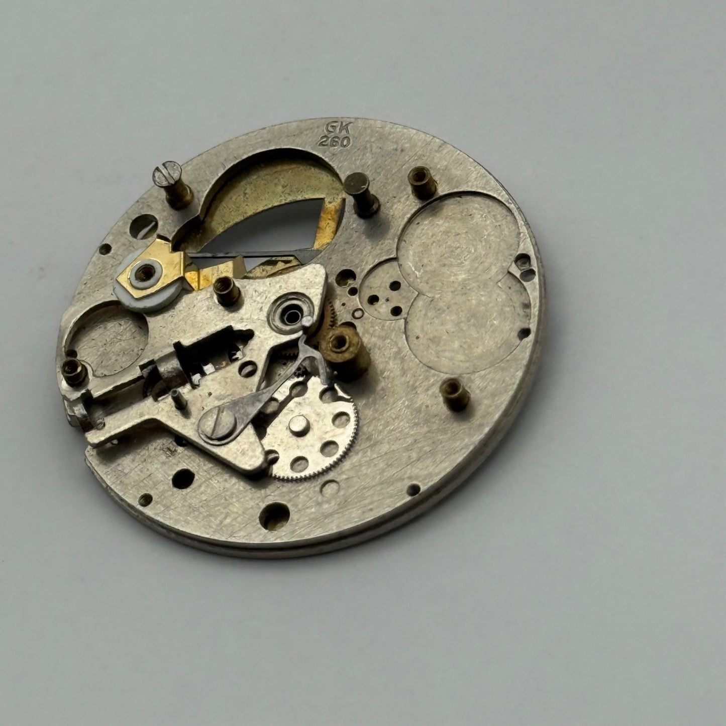 GK 260 Watch Movement Manual Wind Vintage Incomplete Parts Repair 26mm