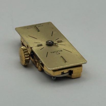 FHF 59-21 Elgin Baguette Watch Movement Manual Wind Vintage Parts Repair 8.8mm