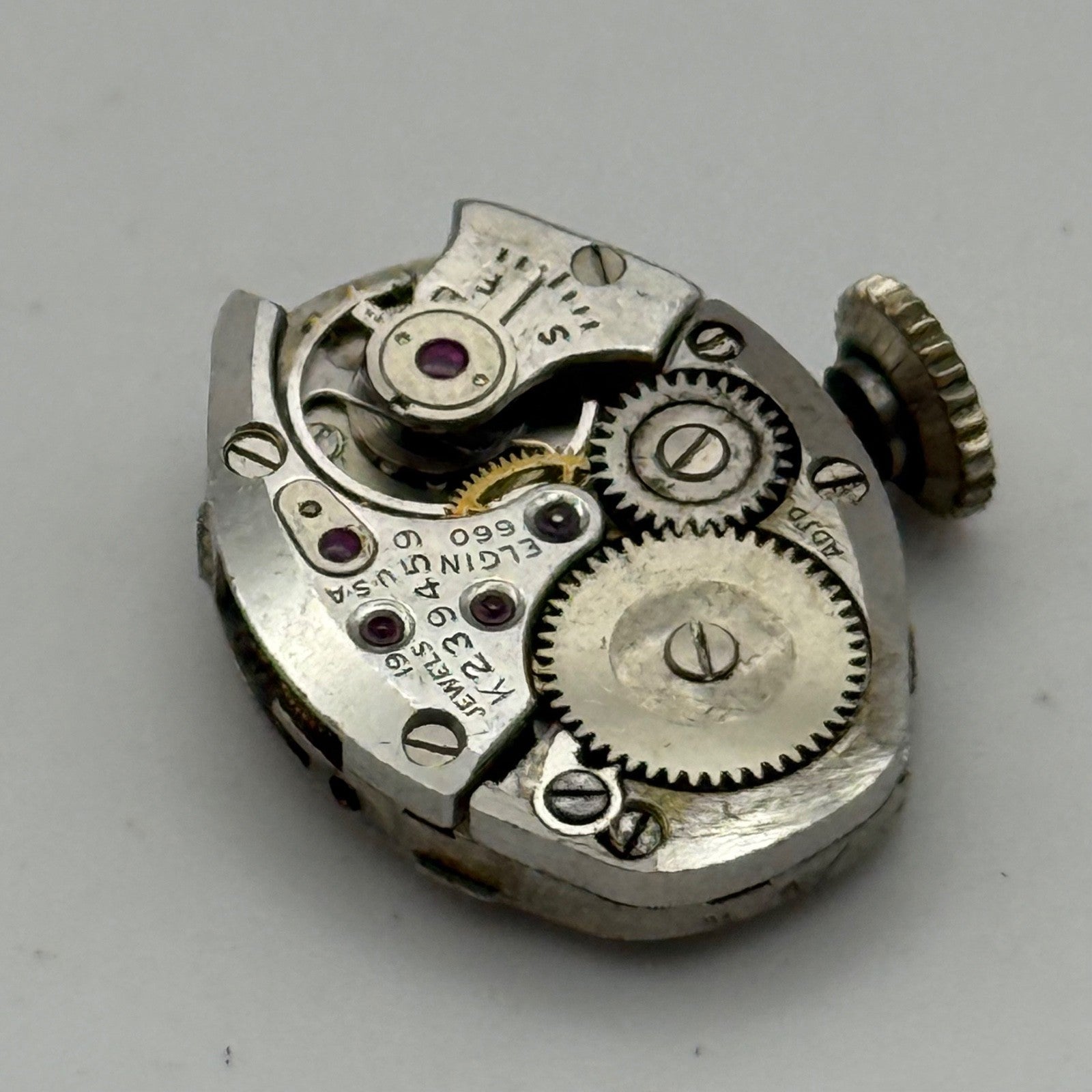 Elgin 660 Watch Movement 17 Jewels USA Vintage American Parts Repair 14.3mm