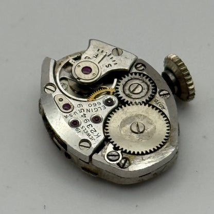 Elgin 660 Watch Movement 17 Jewels USA Vintage American Parts Repair 14.3mm