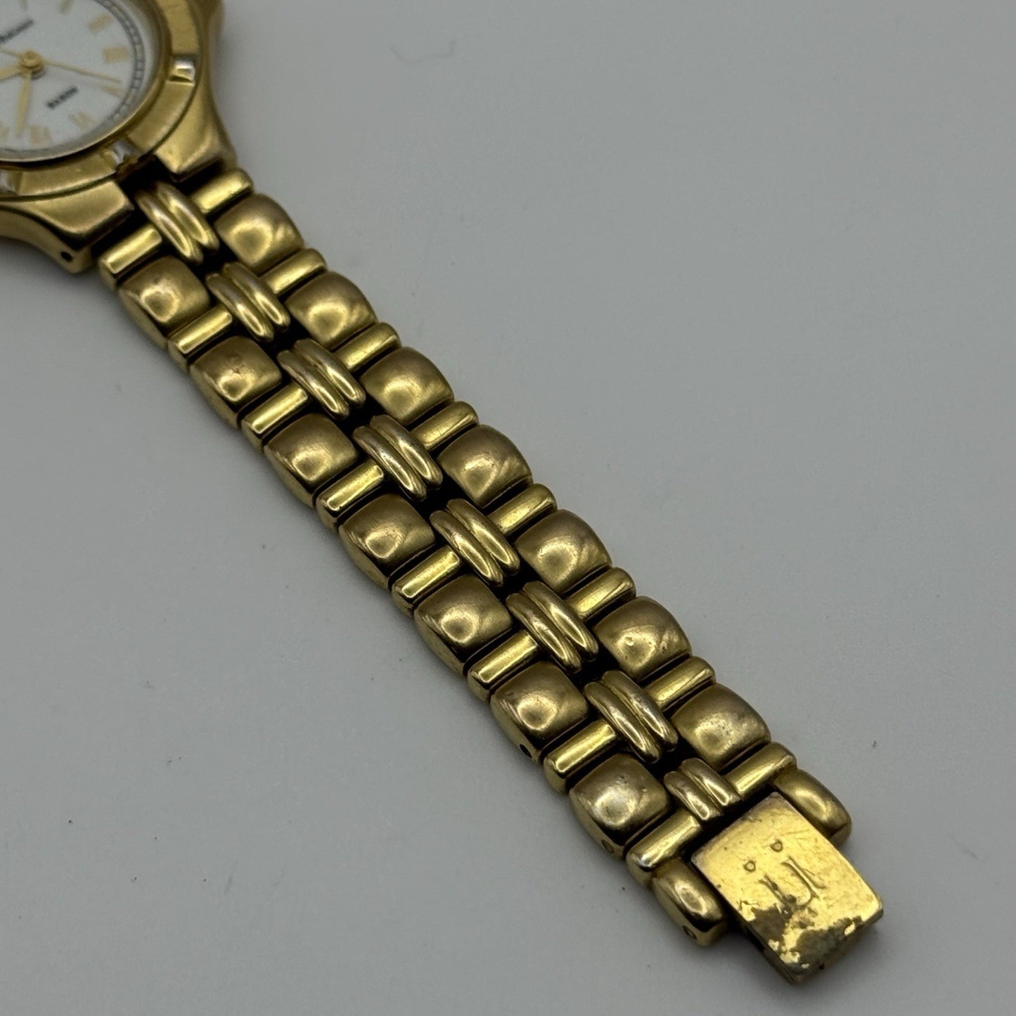 28mm Working Ladies Krug Baumen Baron 4959KL Gold Plated Quartz Watch 5.7 Inches