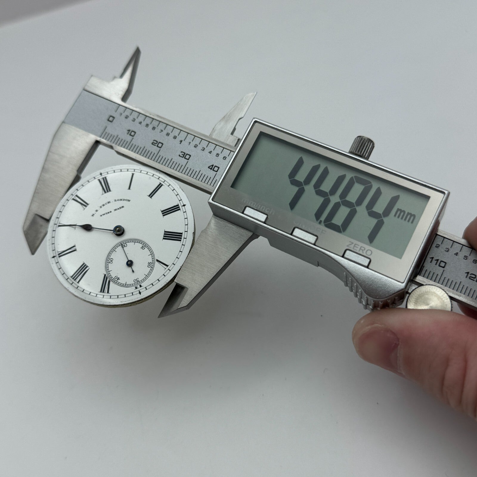 44.8mm Antique Henry E Peck London Swiss Key Wound Pocket Watch Movement PARTS