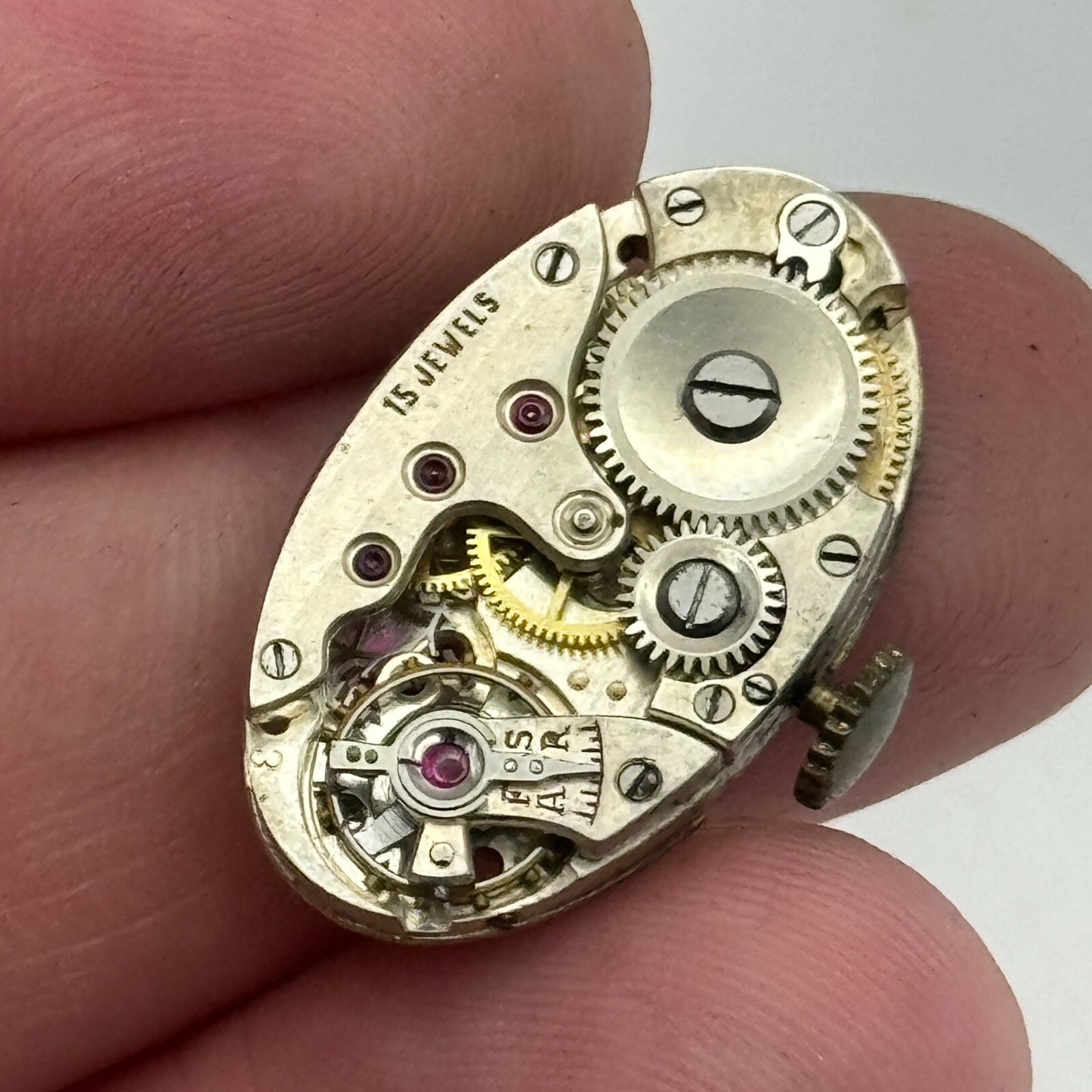 14.7mm ETA Oval 15 Jewels Swiss Manual Wind Watch Movement Vintage PARTS SPARES