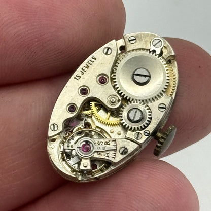 14.7mm ETA Oval 15 Jewels Swiss Manual Wind Watch Movement Vintage PARTS SPARES
