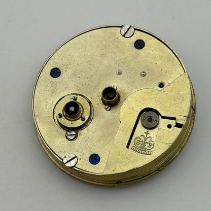 44.7mm Antique Kay Worcester Key Wound Pocket Watch Movement Dial PARTS REPAIR