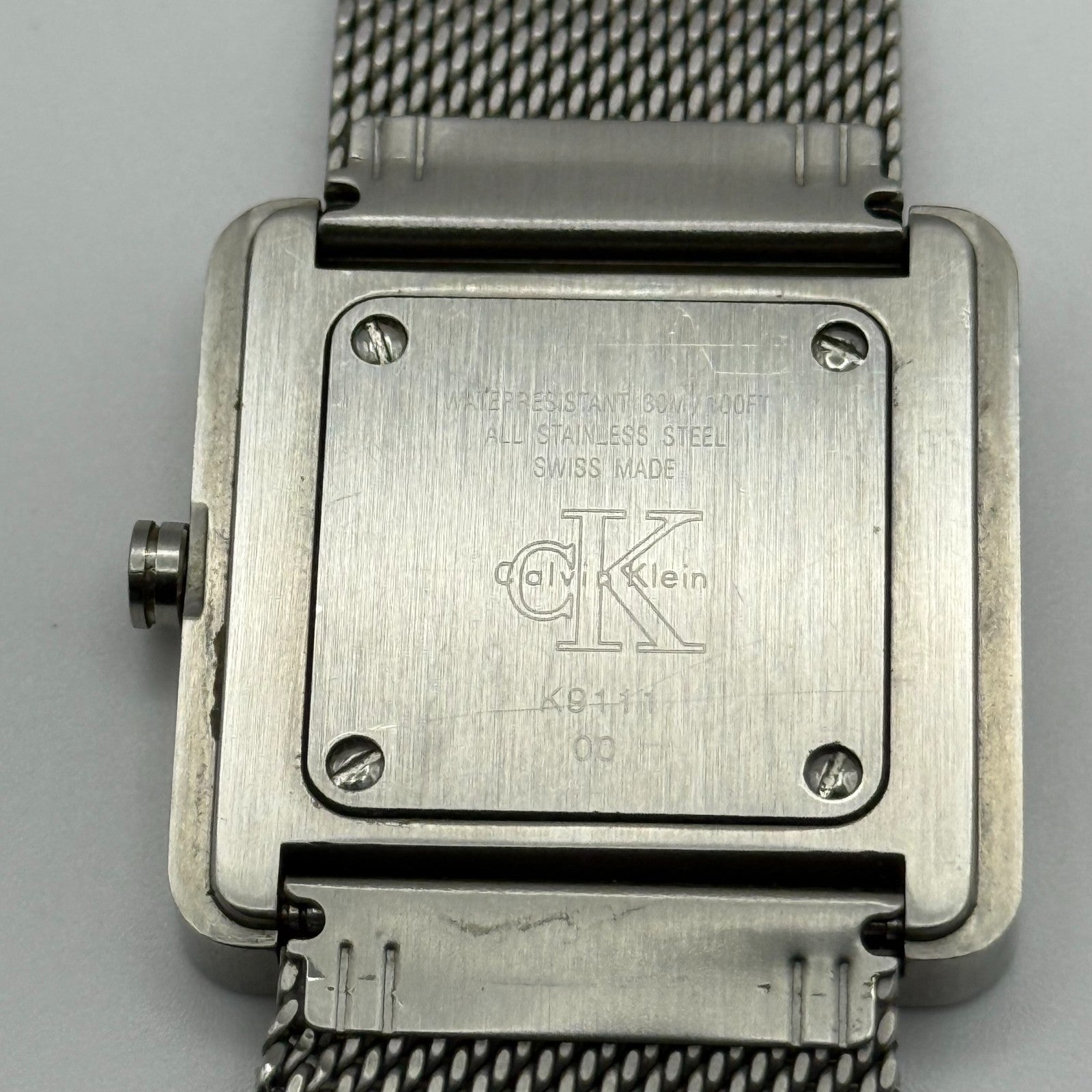 Calvin Klein Ladies Quartz Watch Black Dial Mesh Strap Swiss 30mm PARTS REPAIR