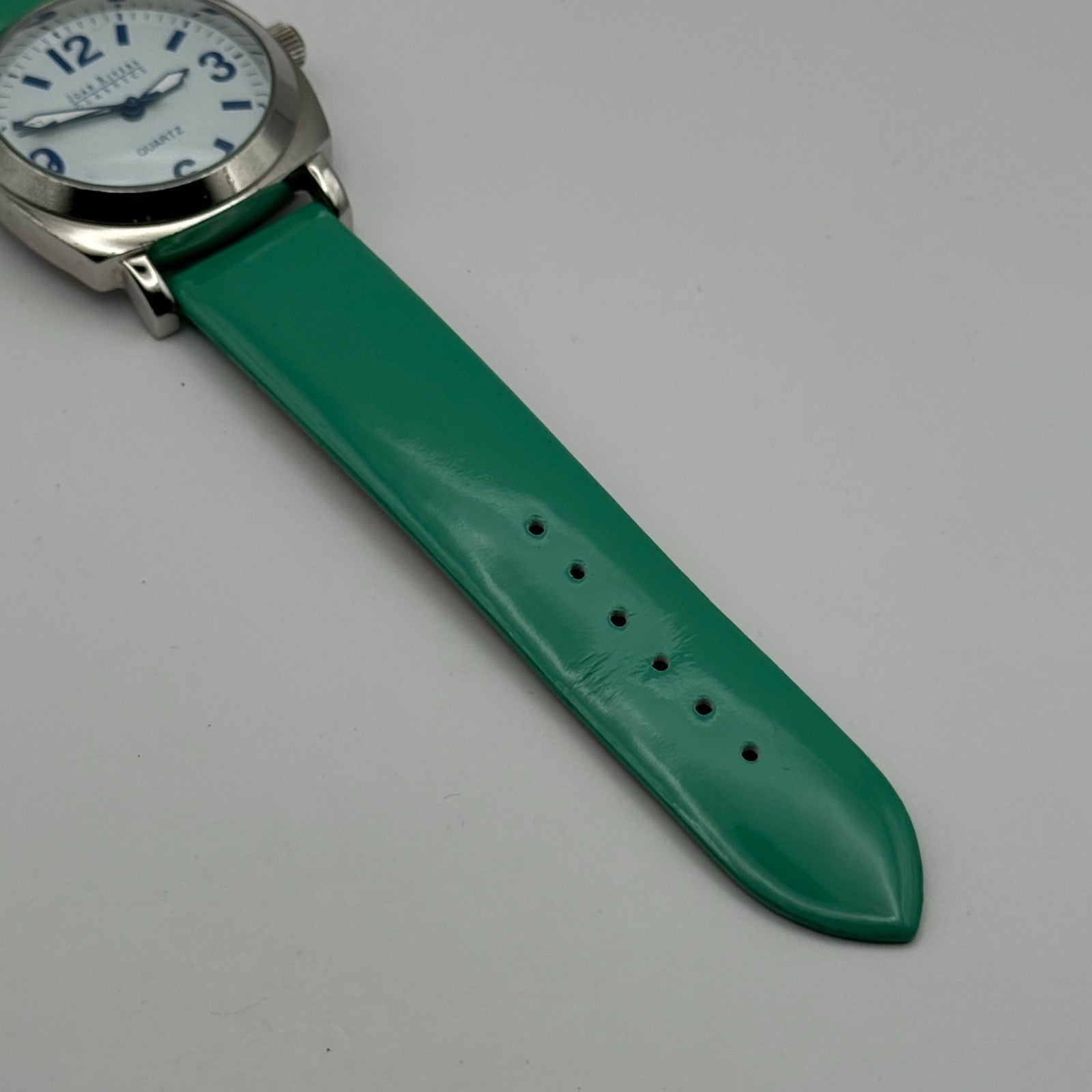 Joan Rivers Classics Mens Quartz Watch Green Leather Strap Japan Working 40mm