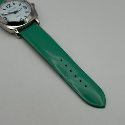 Joan Rivers Classics Mens Quartz Watch Green Leather Strap Japan Working 40mm