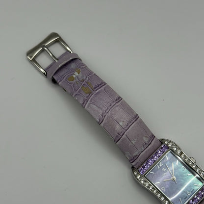 Oskar Emil Ladies Swiss Quartz Watch Crystal Bezel Leather Strap Working 25mm