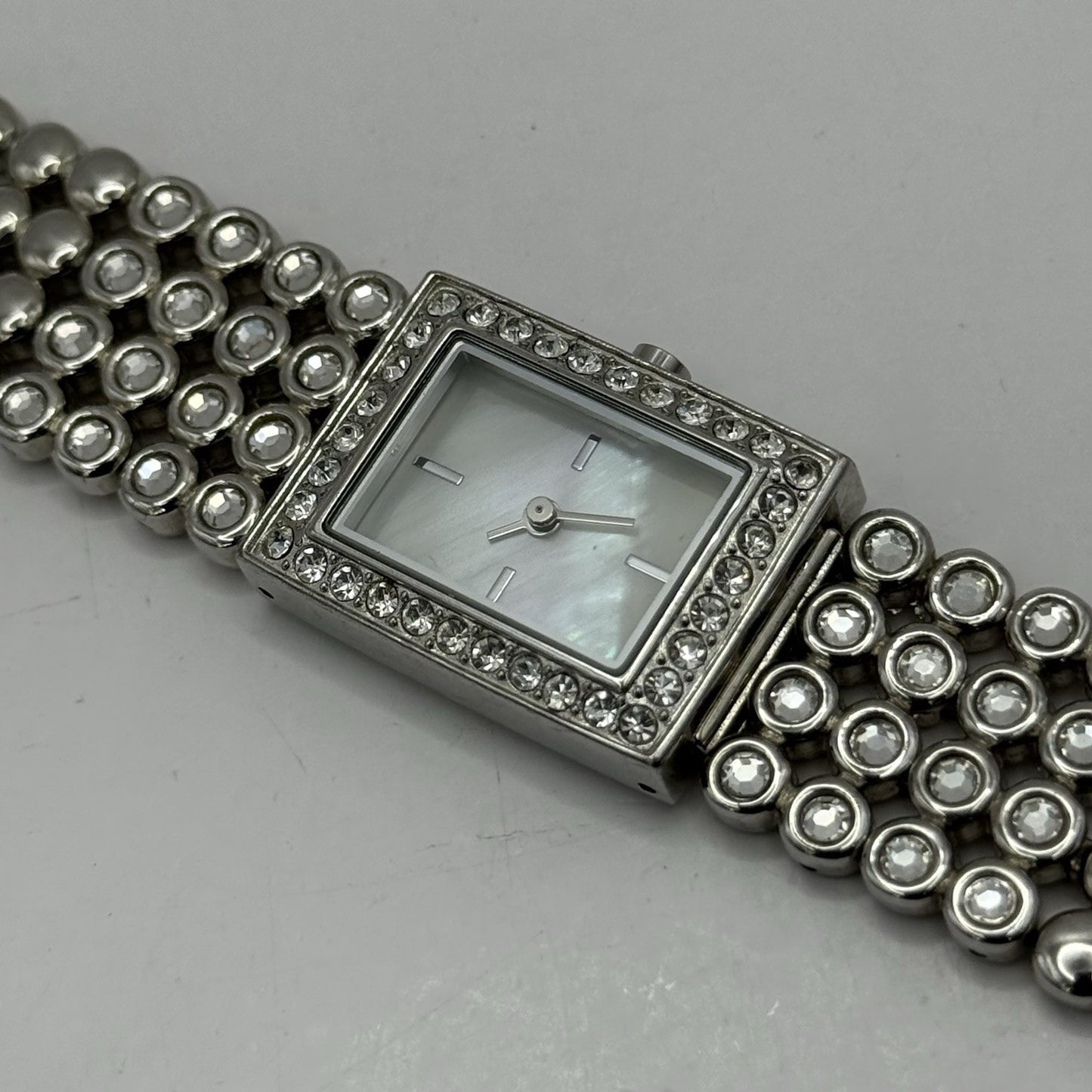 20mm Working Ladies Accessories New Look Silver Tone Jewelled M.O.P Quartz Watch