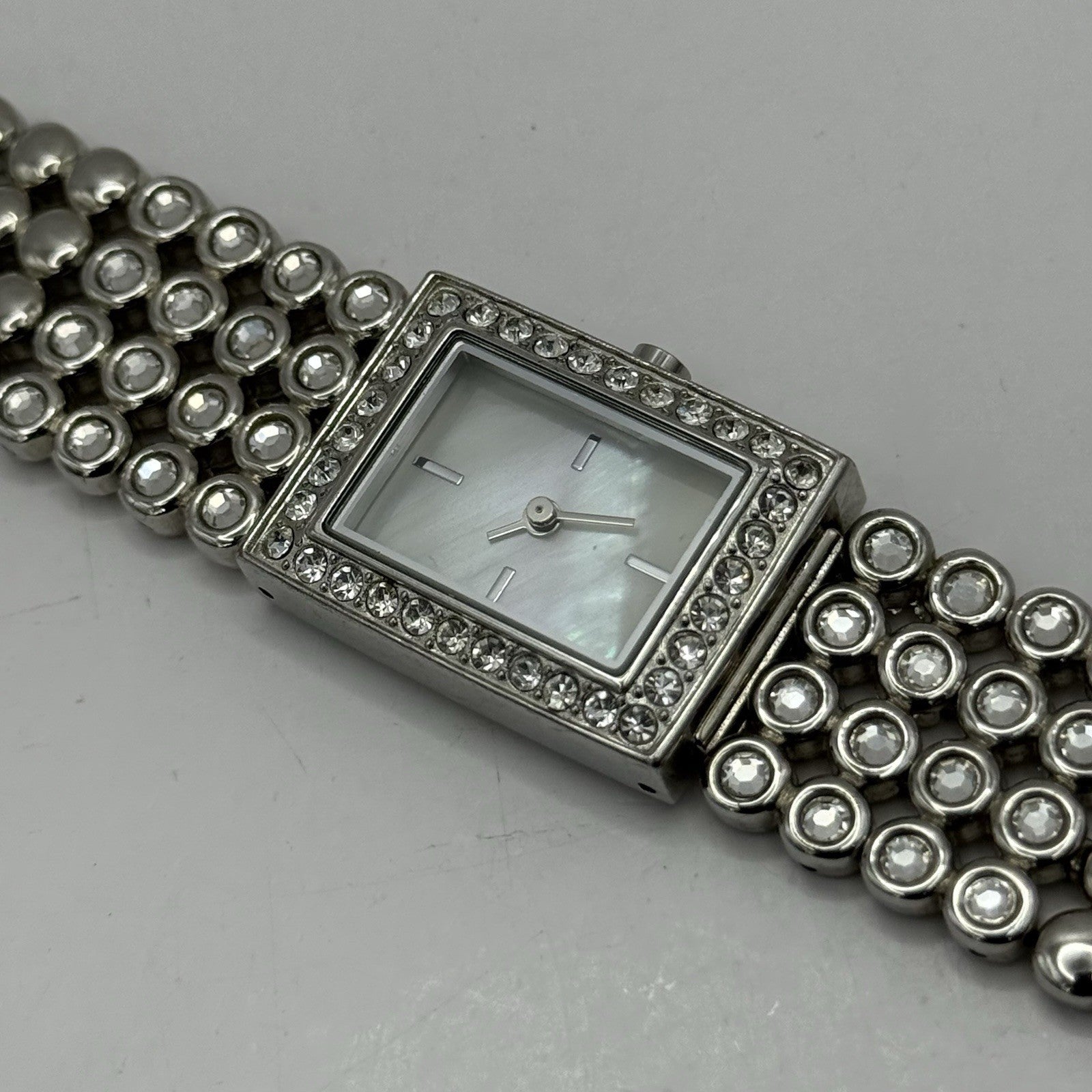 20mm Working Ladies Accessories New Look Silver Tone Jewelled M.O.P Quartz Watch