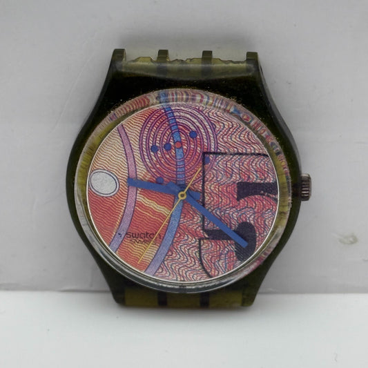 33mm Vintage 1990 Swatch Franco GG110 Watch UNTESTED PARTS REPAIR