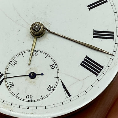 44.6mm Antique Key Wound Reversing Pinion Pocket Watch Movement PARTS REPAIR