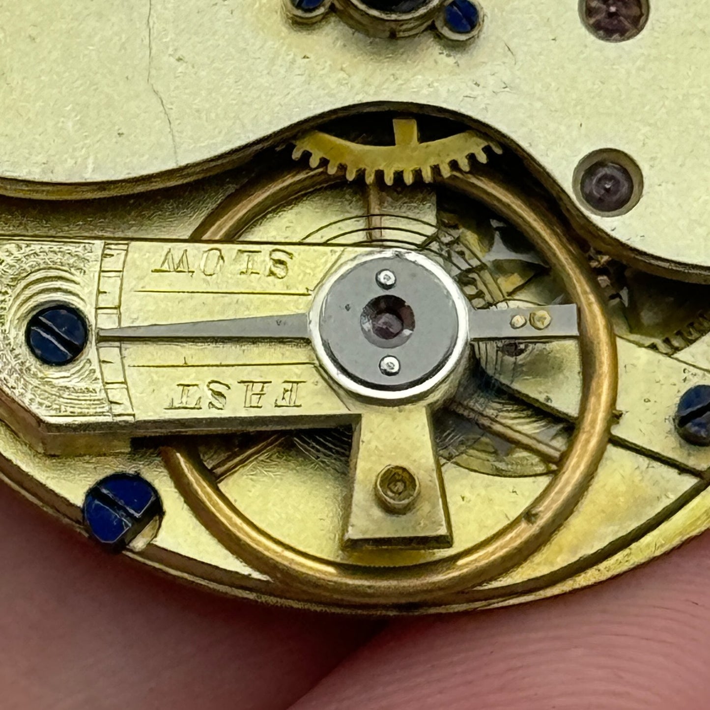 38.5mm Antique Unidentified Key Wound Pocket Watch Movement PARTS SPARES REPAIRS