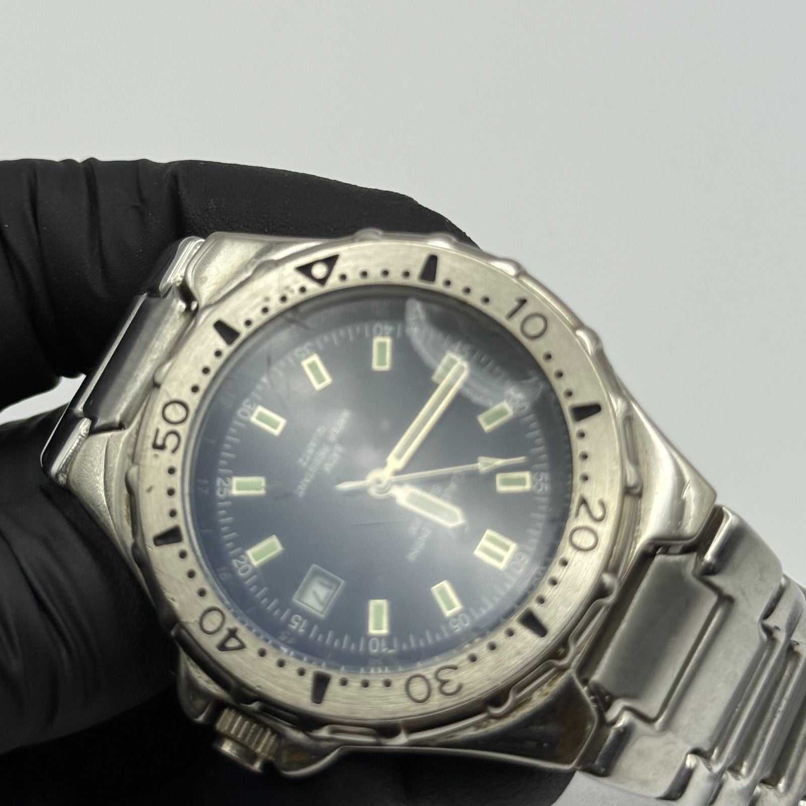 Claude Valentini Sports 900 Men’s Quartz Watch Date Steel Bracelet Working 39mm