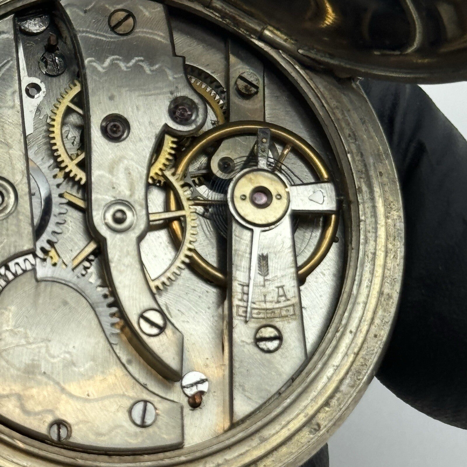 50mm Runs But Stops Antique Art Deco Case Pin Set Argentan Quality Pocket Watch