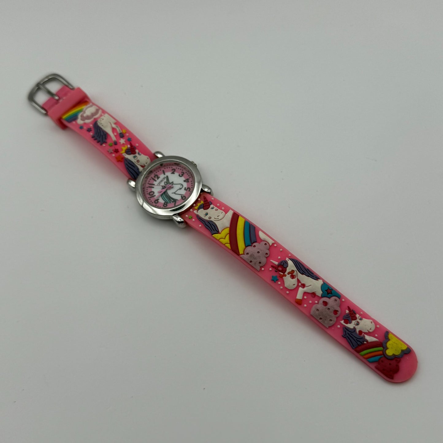 Citron Kids Quartz Watch Unicorn Print Strap Pink Dial Working 27mm New Battery