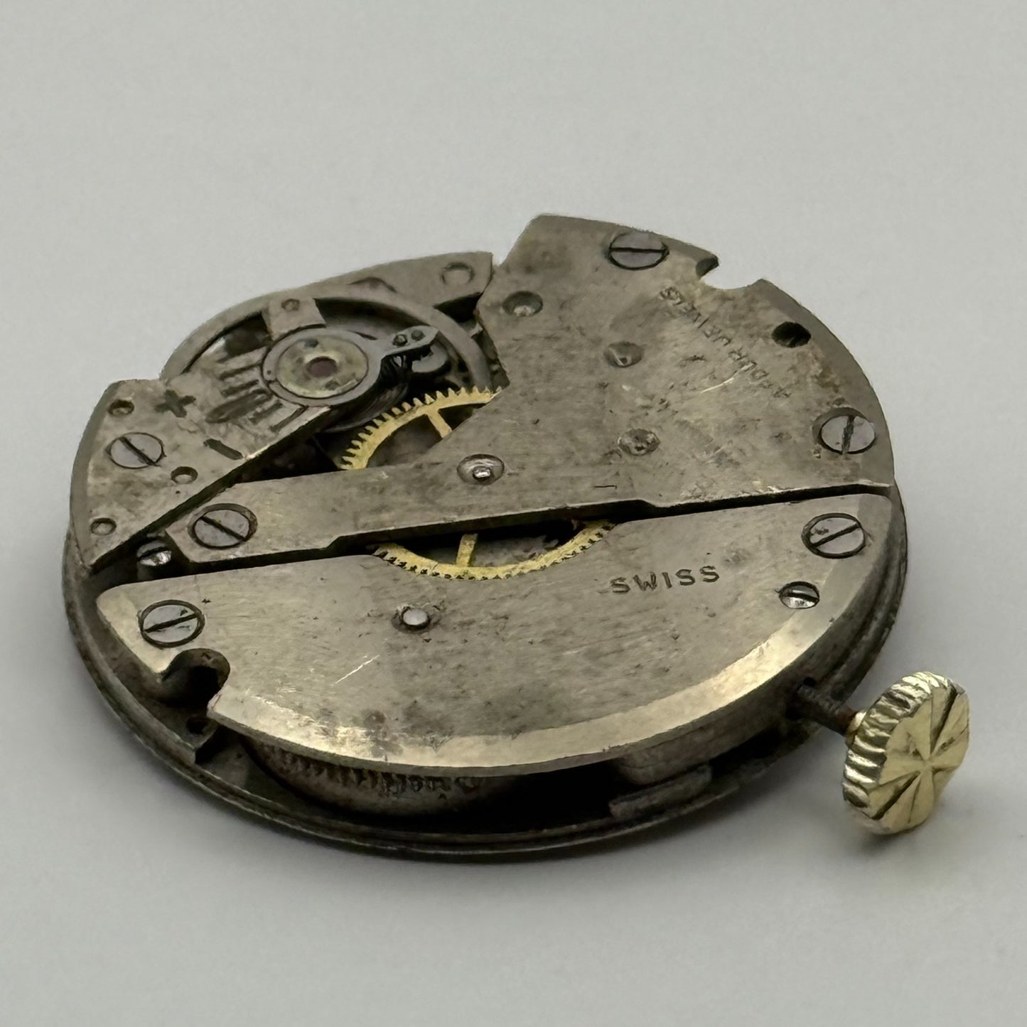 Amida 542 Watch Movement Manual Wind Vintage Swiss 4 Jewels Parts Repair 27mm
