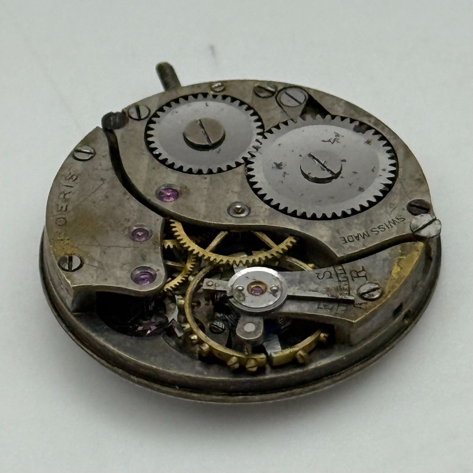 25.2mm Vintage Moeris Sub Seconds Trench Watch Movement Manual Wind PARTS REPAIR