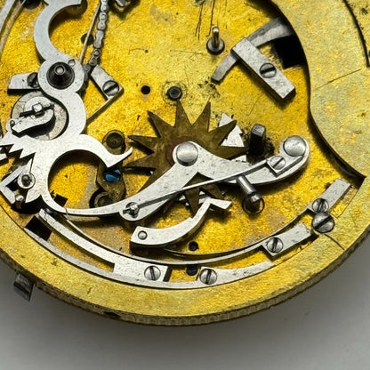 Complication French Pocket Watch Movement Signed A Paris Antique Parts / Repair