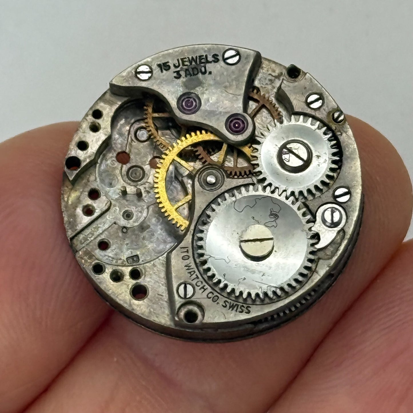 23.5mm Vintage ITO Watch Co 15 Jewels Manual Wind Watch Movement PARTS REPAIR