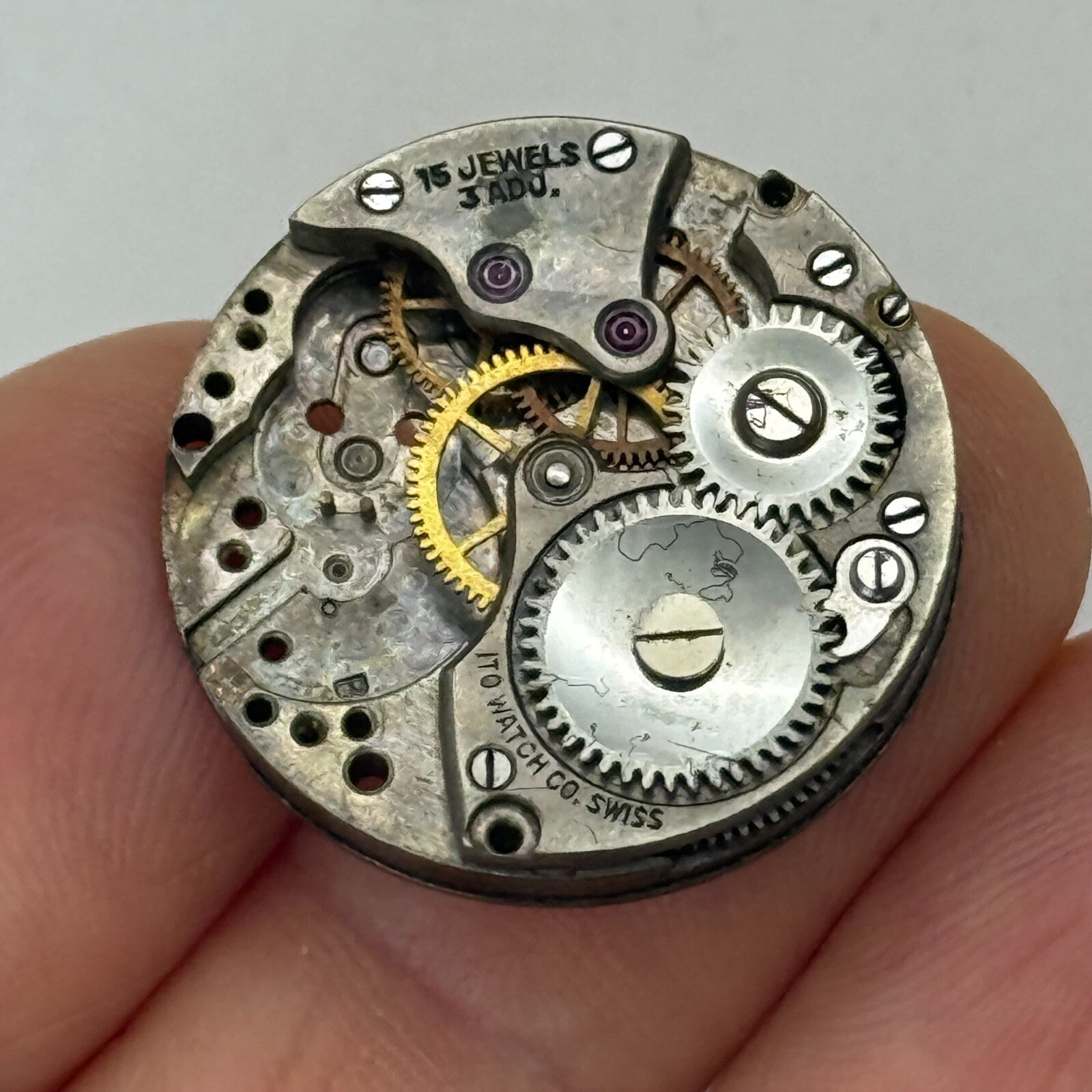 23.5mm Vintage ITO Watch Co 15 Jewels Manual Wind Watch Movement PARTS REPAIR