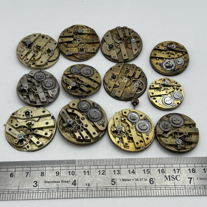 Bundle Mixed Antique / Vintage Pocket Watch Movements Joblot PARTS REPAIR SPARES