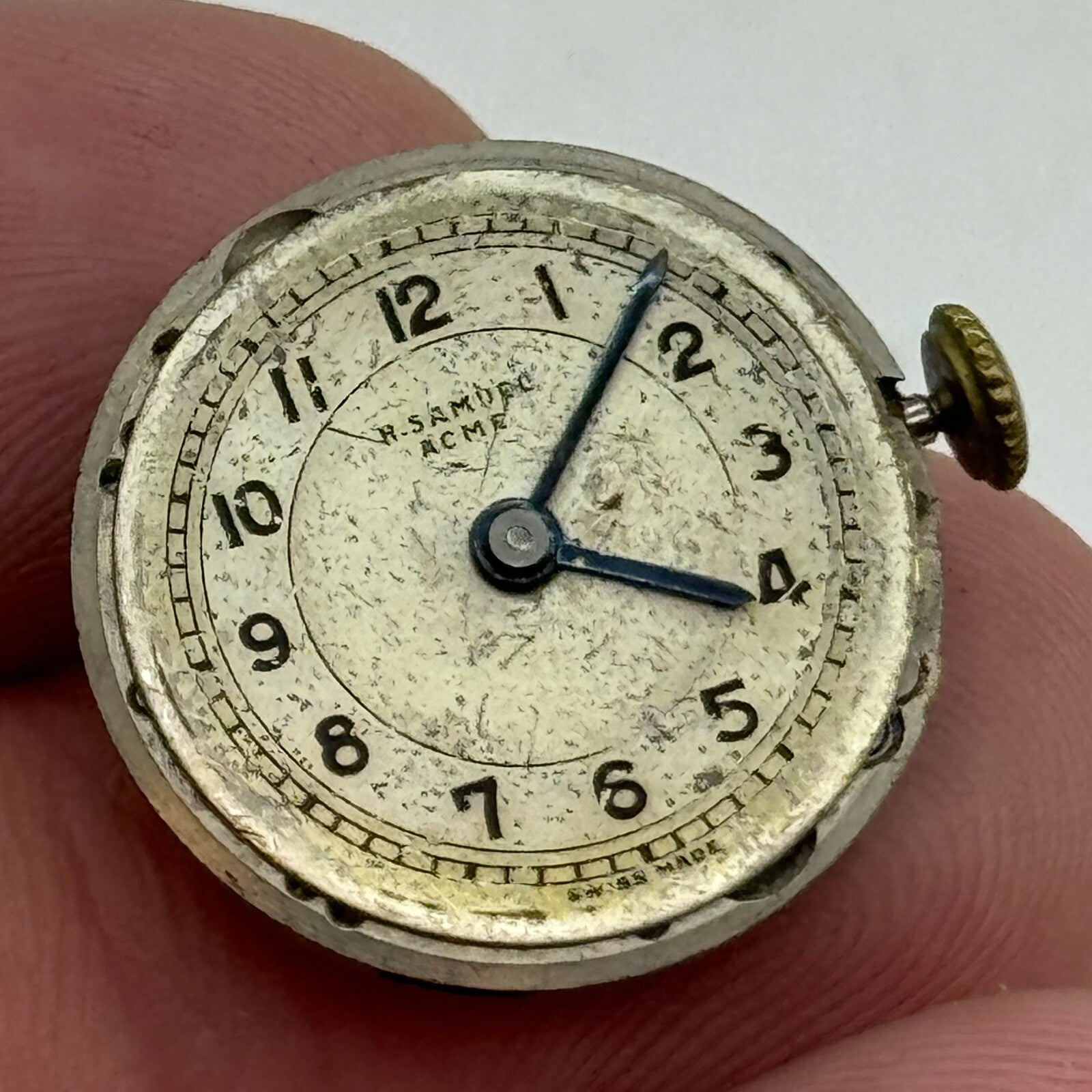 19.7mm Running H Samuel Record Cal 103 Manual Wind Watch Movement PARTS SPARES