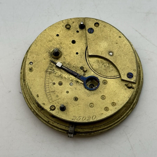 46.7mm Manual Wind Unidentified Fusee No Chain Pocket Watch Movement FOR PARTS