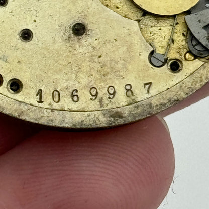 40.6mm Antique Patent 16831 Possible Longines Pocket Watch Movement PARTS SPARES
