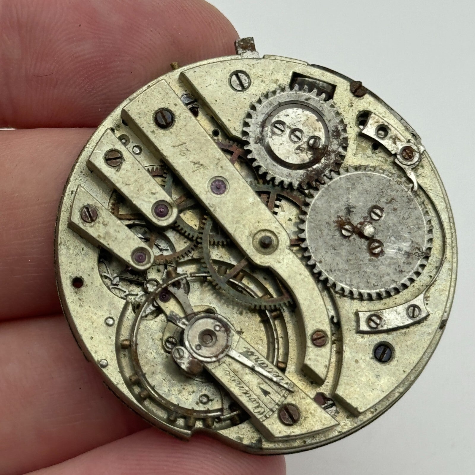 40mm Unidentified Antique Pocket Watch Movement PARTS REPAIR SPARES