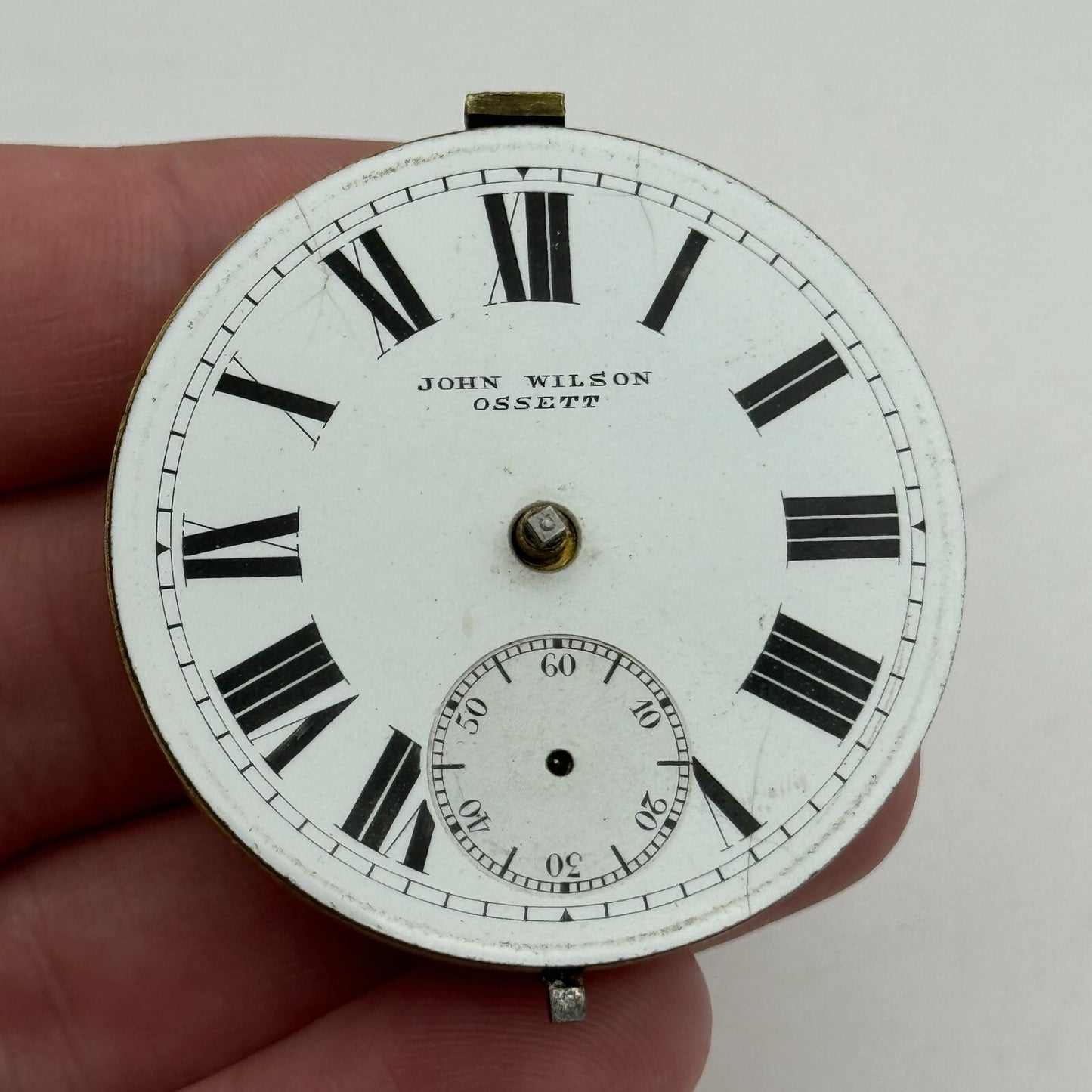 44.6mm Antique John Wilson Ossett Key Wound Pocket Watch Movement PARTS REPAIR